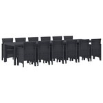 vidaXL Ensemble de salle à manger pour jardin 13 Pièces Anthracite