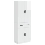 vidaXL Ensemble de Meubles 2 Pièces Blanc brillant Bois d'ingénierie