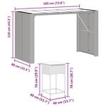 vidaXL Ensemble de bar de jardin 9 Pièces avec coussins noir poly rotin
