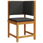Ensemble de jardin 6 pièces en bois d'acacia avec coussins