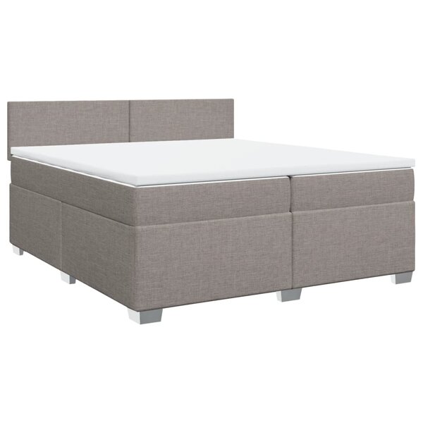 vidaXL Sommier à lattes de lit avec matelas Taupe 200x200 cm Tissu