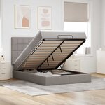 VidaXL Cadre de lit ottoman avec matelas taupe 140x190 cm tissu