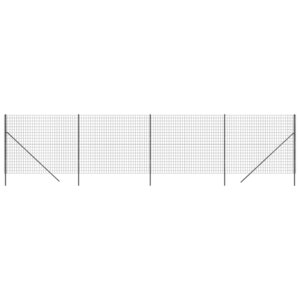 vidaXL Clôture en treillis métallique anthracite 2 2x10 m