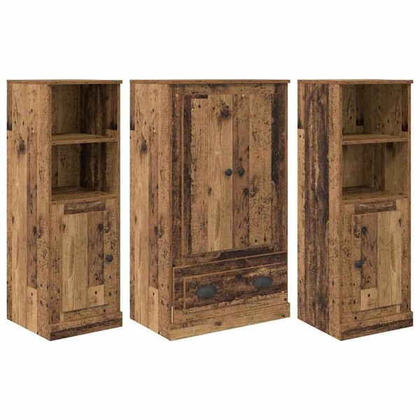 vidaXL Haut Armoire avec tiroir 3 Pièces Bois Ancien Bois d'ingénierie