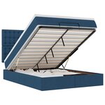 VidaXL Cadre de lit ottoman avec matelas bleu 140x190 cm tissu
