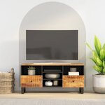 vidaXL Meuble TV 100x33x46 cm bois de manguier et d'ingénierie
