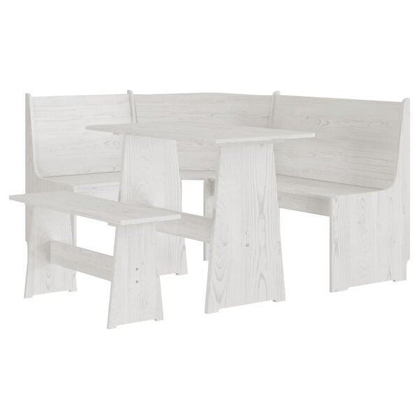 vidaXL Ensemble à manger REINE 3 Pièces blanc bois de pin massif