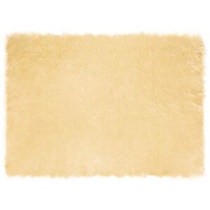 vidaXL Tapis en Peau de Mouton Synthétique Crème 200 x 140 cm