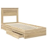 vidaXL Lit de Rangement Chêne Sonoma 90 x 190 cm Bois d'ingénierie