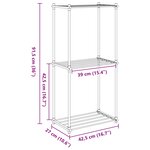 vidaXL Étagère de rangement Blanc 42 5 x 27 x 91 5 cm Aluminium