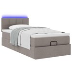 vidaXL Cadre de lit ottoman avec matelas taupe 90x190 cm tissu