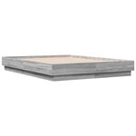 vidaXL Cadre de lit avec LED sans matelas sonoma gris 120x190 cm
