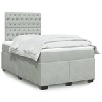 vidaXL Sommier à lattes de lit et matelas Gris clair 120x200cm Velours