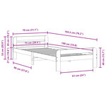 vidaXL Cadre de lit sans matelas 75x190 cm bois de pin massif