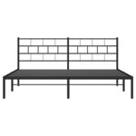 vidaXL Cadre de lit métal sans matelas avec tête de lit noir 200x200cm