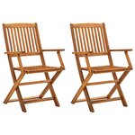 vidaXL Chaises pliables d'extérieur lot de 2 Bois d'acacia solide