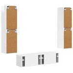vidaXL Ensemble meuble TV 6 Pièces Blanc brillant Bois d'ingénierie