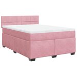 vidaXL Sommier à lattes de lit avec matelas Rose 160x200 cm Velours