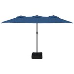vidaXL Parasol de jardin à double tête bleu azuré 449x265 cm