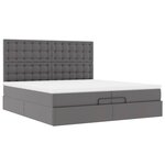 VidaXL Cadre de lit ottoman avec matelas gris 200x200 cm similicuir