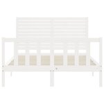 vidaXL Cadre de lit sans matelas blanc bois de pin massif