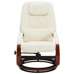 vidaXL Fauteuil inclinable avec repose-pied Blanc cassé Similicuir