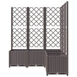 vidaXL Jardinière avec treillis Marron 120x120x136 cm PP