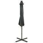 vidaXL Parasol de jardin en porte-à-faux avec mât et lumières LED