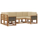 vidaXL Ensemble de canapés d'extérieur 6 pc Naturel et Beige