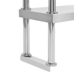 vidaXL Étagère de table de travail 2 niveaux 120x30x65 cm Inox