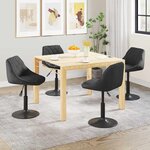 vidaXL Chaises pivotantes à manger lot de 4 noir velours