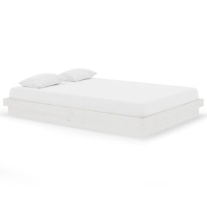 vidaXL Cadre de lit Blanc Bois massif 140x200 cm