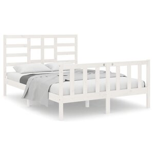 vidaXL Cadre de lit sans matelas blanc bois massif 140x190 cm