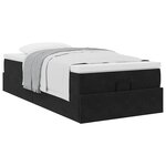 vidaXL Cadre de lit ottoman avec matelas noir 90x190 cm velours