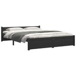 vidaXL Cadre de lit sans matelas noir bois massif 140x190 cm