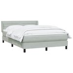 vidaXL Sommier à lattes de lit et matelas gris clair 160x220cm velours