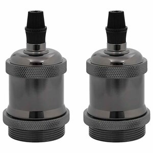 vidaXL Douilles de lampe 2 Pièces noir brillant E27