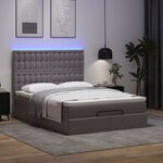 VidaXL Cadre de lit ottoman avec matelas gris 140x200 cm similicuir