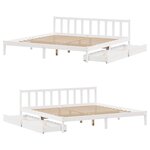 vidaXL Cadre de lit sans matelas blanc 180x200 cm bois massif de pin