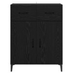 vidaXL Buffet Chêne noir 69 5 x 34 x 90 cm Bois d'ingénierie