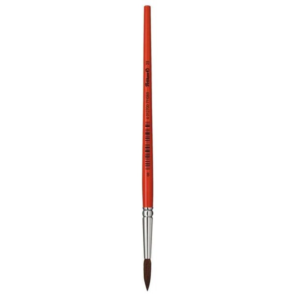 Pinceau Pelikan Série 23 N°9 - Pointe Ronde en Poils de Poney Naturels - Manche en Bois Verni - Virole en Aluminium Antirouille