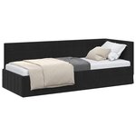 vidaXL Cadre de lit d'angle Noir 80 x 200 cm Velours