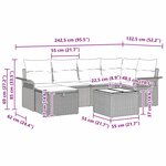 Ensemble de canapé de jardin 7 pièces avec coussins beige poly rotin vidaXL