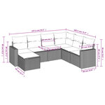 vidaXL Salon de jardin avec coussins 7 Pièces beige résine tressée
