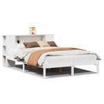 vidaXL Lit bibliothèque sans matelas blanc 150x200 cm bois pin massif