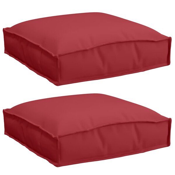 vidaXL Coussin pour assise de palette 2 Pièces Bordeaux 40 x 40 x 8 cm