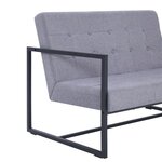vidaXL Canapé-lit à 2 places avec accoudoirs gris clair acier et tissu