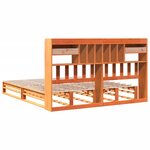 vidaXL Lit bibliothèque sans matelas cire marron 200x200 cm pin massif