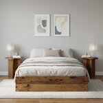 vidaXL Table d'appoint avec stockage 2 Pièces Bois ancien Ø 39 x 38 cm
