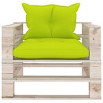 vidaXL Canapé palette de jardin avec coussins vert vif bois de pin